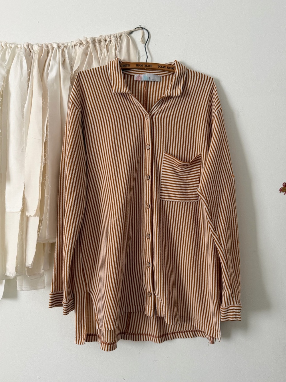 FP Beach Striped Long-Sleeve Button-Up Shirt
